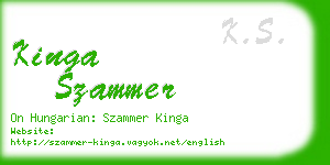 kinga szammer business card